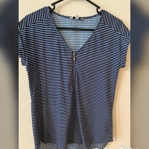 EXPRESS- Striped navy blue and white blouse